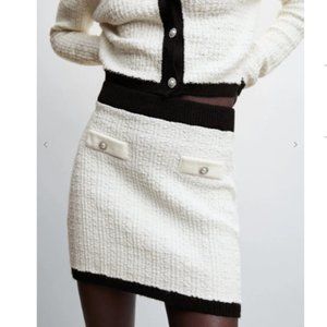 NWT Mango Buttoned Tweed Skirt